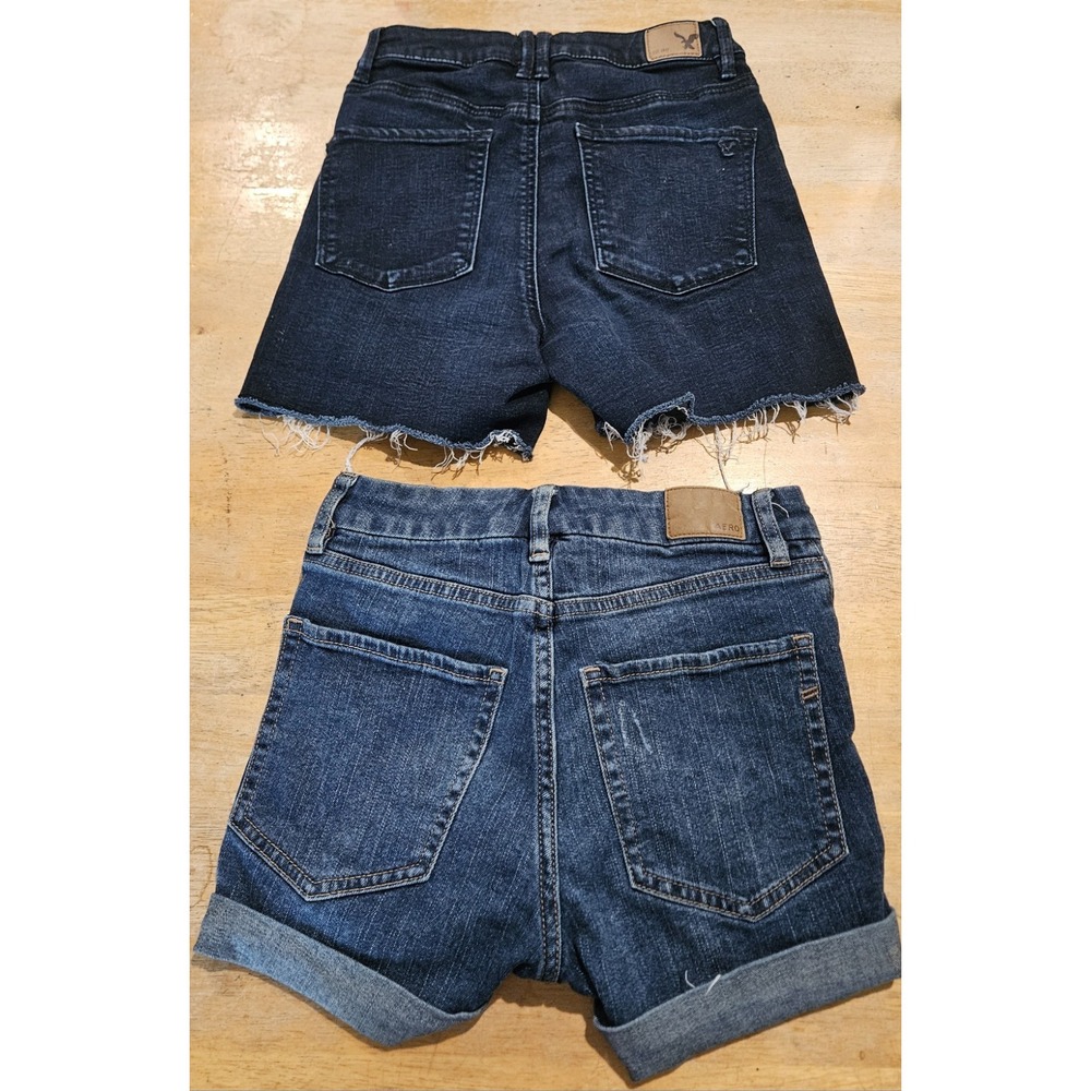 American Eagle & Aeropostale Shorts Bundle Womens Size 0 High Rise Distressed... - Picture 2 of 8